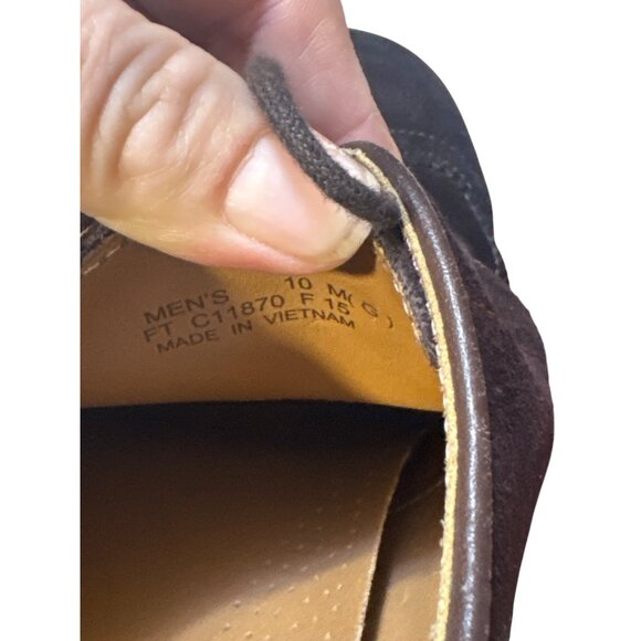 Cole Haan Mens 10 Brown Suede Wingtip Dress Shoes With Red Soles & Lace-Up Closu - Picture 7 of 7